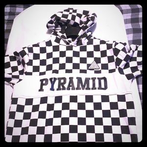 BLACK PYRAMID HOODED SHIRT